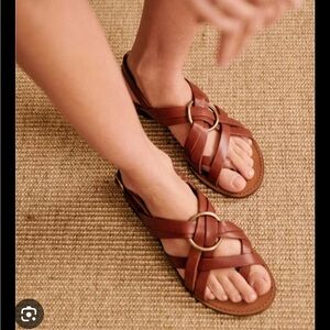 Sezane Olympe Low Sandals in Natural Heritage